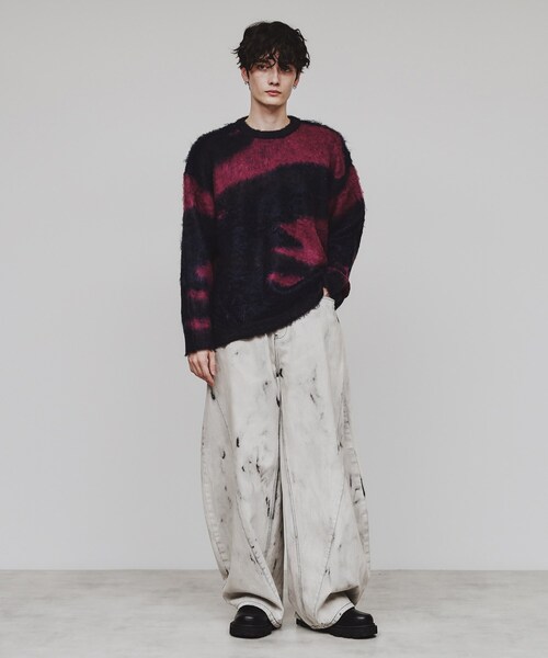 tk.TAKEO KIKUCHI（ティーケータケオキクチ）の「◆シャギーニットプルオーバー（ニット/セーター・メンズ・ブラック/ダークグリーン/オフホワイト/ブラック系/ダークグリーン系/ワイン系1・01/02/03）」の9枚目の写真