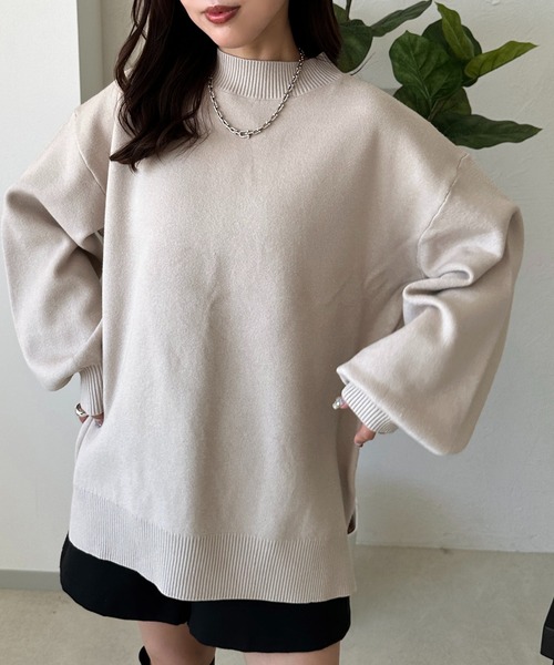 apres jour mignon(アプレジュールミニョン)の「ボトルネックニット【ZOZOTOWN限定アイテム】(ニット/セーター・レディース・ボルドー/アイボリー/ブラック・X-LARGE/フリー)」の4枚目の写真