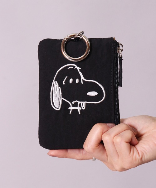 セール】(ACT)【PEANUTS】フェイス 刺繍 ナイロン パスポーチ