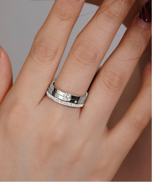 Burner（バーナー）の「【OKUOKU　0909】グリッター ３点セット シンプル リング　 oku-ring-634519063138-2 Nn（リング・レディース・ゴールド/シルバー/ピンクゴールド/その他1/その他2/その他3・US7/US9/US 6/US 8/US 11/US 10/9号/11号/14号/16号/18号）」の5枚目の写真