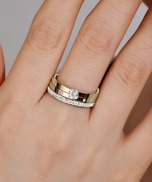 Burner（バーナー）の「【OKUOKU　0909】グリッター ３点セット シンプル リング　 oku-ring-634519063138-2 Nn（リング・レディース・ゴールド/シルバー/ピンクゴールド/その他1/その他2/その他3・US7/US9/US 6/US 8/US 11/US 10/9号/11号/14号/16号/18号）」の6枚目の写真