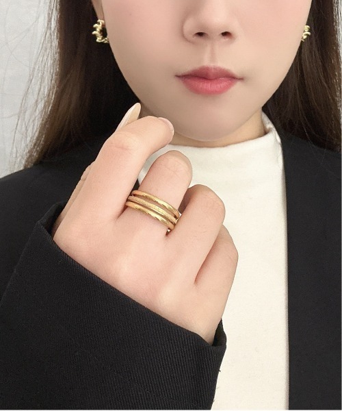 Burner（バーナー）の「【OKUOKU　0909】グリッター ３点セット シンプル リング　 oku-ring-634519063138-2 Nn（リング・レディース・ゴールド/シルバー/ピンクゴールド/その他1/その他2/その他3・US7/US9/US 6/US 8/US 11/US 10/9号/11号/14号/16号/18号）」の2枚目の写真