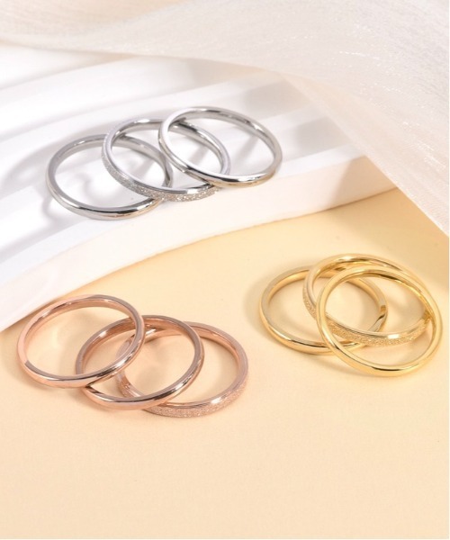 Burner（バーナー）の「【OKUOKU　0909】グリッター ３点セット シンプル リング　 oku-ring-634519063138-2 Nn（リング・レディース・ゴールド/シルバー/ピンクゴールド/その他1/その他2/その他3・US7/US9/US 6/US 8/US 11/US 10/9号/11号/14号/16号/18号）」の11枚目の写真