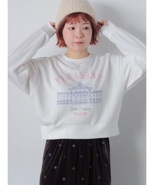 ehka sopo（エヘカソポ）の「刺繍スウェット（Tシャツ/カットソー・レディース・ネイビー/オフホワイト/ピンク/サックスブルー・F）」の2枚目の写真