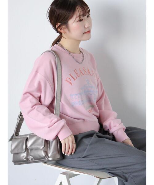 ehka sopo（エヘカソポ）の「刺繍スウェット（Tシャツ/カットソー・レディース・ネイビー/オフホワイト/ピンク/サックスブルー・F）」の6枚目の写真