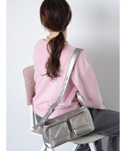 ehka sopo（エヘカソポ）の「刺繍スウェット（Tシャツ/カットソー・レディース・ネイビー/オフホワイト/ピンク/サックスブルー・F）」の7枚目の写真