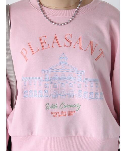 ehka sopo（エヘカソポ）の「刺繍スウェット（Tシャツ/カットソー・レディース・ネイビー/オフホワイト/ピンク/サックスブルー・F）」の8枚目の写真