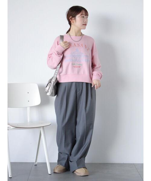 ehka sopo（エヘカソポ）の「刺繍スウェット（Tシャツ/カットソー・レディース・ネイビー/オフホワイト/ピンク/サックスブルー・F）」の9枚目の写真