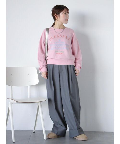 ehka sopo（エヘカソポ）の「刺繍スウェット（Tシャツ/カットソー・レディース・ネイビー/オフホワイト/ピンク/サックスブルー・F）」の10枚目の写真