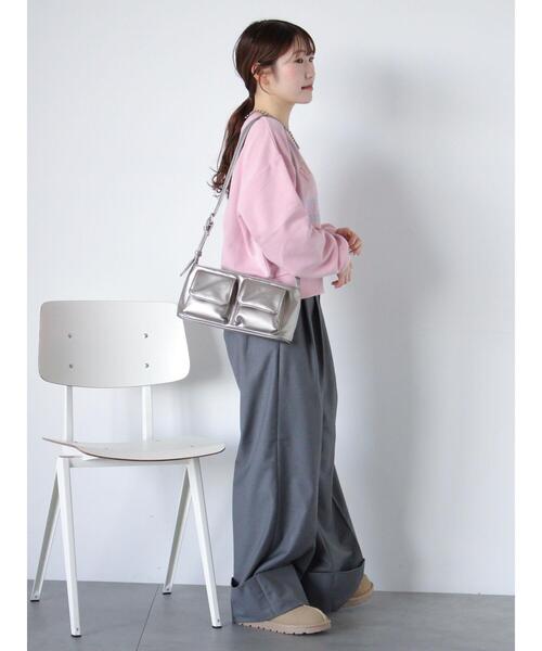 ehka sopo（エヘカソポ）の「刺繍スウェット（Tシャツ/カットソー・レディース・ネイビー/オフホワイト/ピンク/サックスブルー・F）」の11枚目の写真