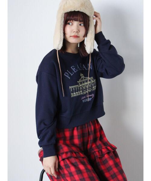 ehka sopo（エヘカソポ）の「刺繍スウェット（Tシャツ/カットソー・レディース・ネイビー/オフホワイト/ピンク/サックスブルー・F）」の13枚目の写真