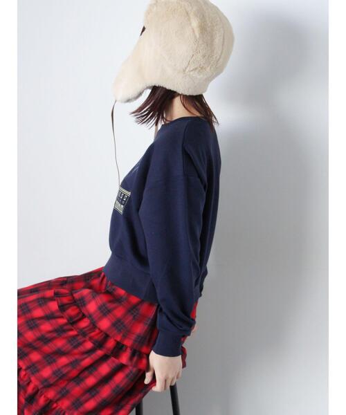 ehka sopo（エヘカソポ）の「刺繍スウェット（Tシャツ/カットソー・レディース・ネイビー/オフホワイト/ピンク/サックスブルー・F）」の15枚目の写真