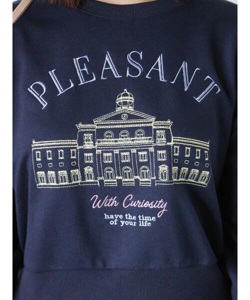 ehka sopo（エヘカソポ）の「刺繍スウェット（Tシャツ/カットソー・レディース・ネイビー/オフホワイト/ピンク/サックスブルー・F）」の16枚目の写真