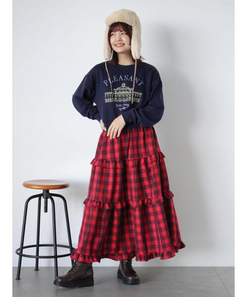 ehka sopo（エヘカソポ）の「刺繍スウェット（Tシャツ/カットソー・レディース・ネイビー/オフホワイト/ピンク/サックスブルー・F）」の17枚目の写真