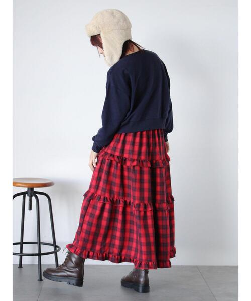 ehka sopo（エヘカソポ）の「刺繍スウェット（Tシャツ/カットソー・レディース・ネイビー/オフホワイト/ピンク/サックスブルー・F）」の20枚目の写真