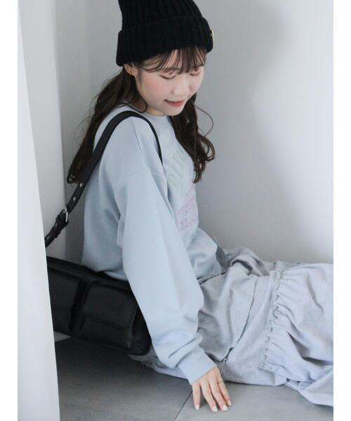 ehka sopo（エヘカソポ）の「刺繍スウェット（Tシャツ/カットソー・レディース・ネイビー/オフホワイト/ピンク/サックスブルー・F）」の22枚目の写真