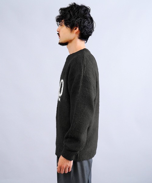 jiggys shop(ジギーズショップ)の「モヘヤ調ジャガードロゴクルーネックニットセーター(ニット/セーター・メンズ・グレー/カーキ/ブラック・X-LARGE/LARGE/MEDIUM)」の8枚目の写真