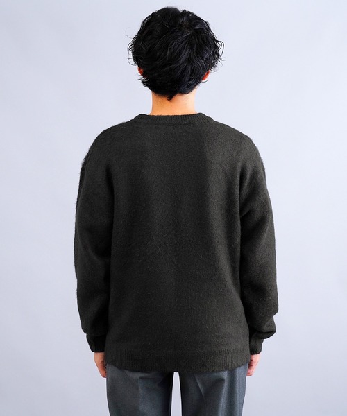 jiggys shop(ジギーズショップ)の「モヘヤ調ジャガードロゴクルーネックニットセーター(ニット/セーター・メンズ・グレー/カーキ/ブラック・X-LARGE/LARGE/MEDIUM)」の7枚目の写真