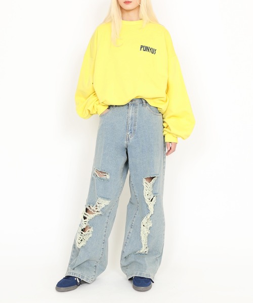 PUNYUS（プニュズ）の「Last decade ビッグスウェット（スウェット・レディース・ブラック/イエロー・3/4）」の15枚目の写真