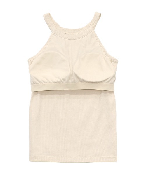 select MOCA（セレクトモカ）の「カップ付きホルターネックタンク（タンクトップ・レディース・アイボリー/グレイッシュベージュ/ブラック・FREE）」の5枚目の写真