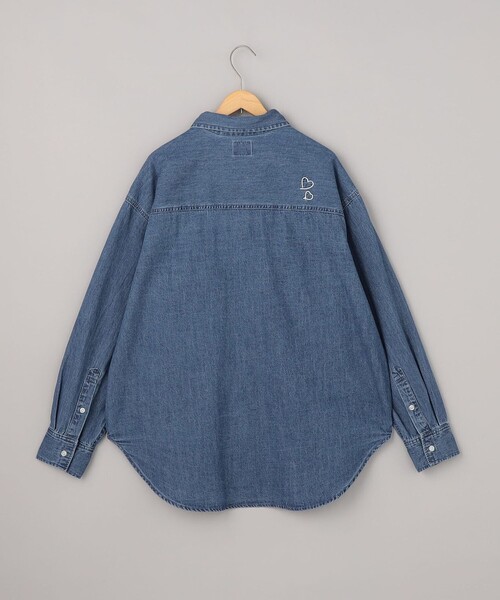 coen(コーエン)の「デニム刺繍オーバーシャツ(シャツ/ブラウス・レディース・コバルトブルー/オフホワイト・M/L)」の18枚目の写真