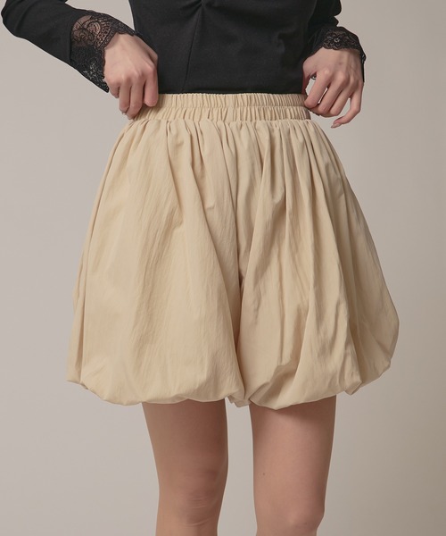 BLANK (ブランク)の「▲Simple Balloon Skirt / シンプルバルーンスカート(スカート・レディース・ベージュ/ナチュラル/ホワイト/ブラック/ピンク・FREE)」の3枚目の写真