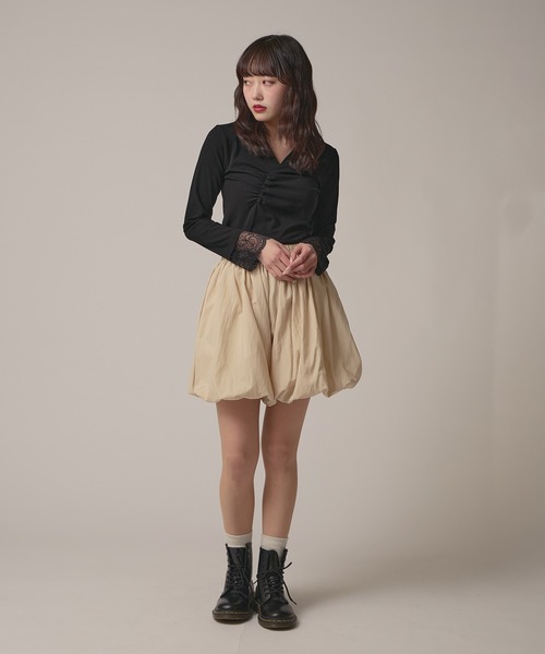 BLANK (ブランク)の「▲Simple Balloon Skirt / シンプルバルーンスカート(スカート・レディース・ベージュ/ナチュラル/ホワイト/ブラック/ピンク・FREE)」の14枚目の写真