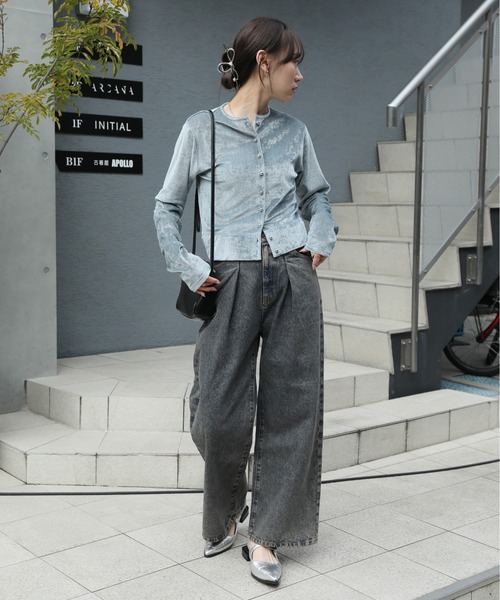 セール】【NOGLE/ノグル】シアーベロアカーディガン