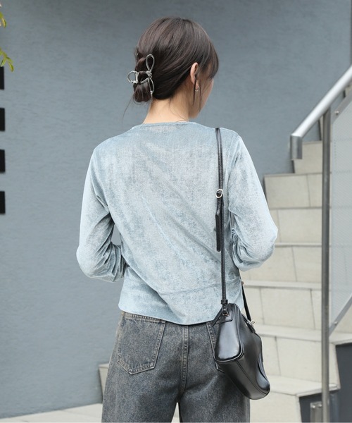 NOGLE（ノグル）の「【NOGLE/ノグル】シアーベロアカーディガン