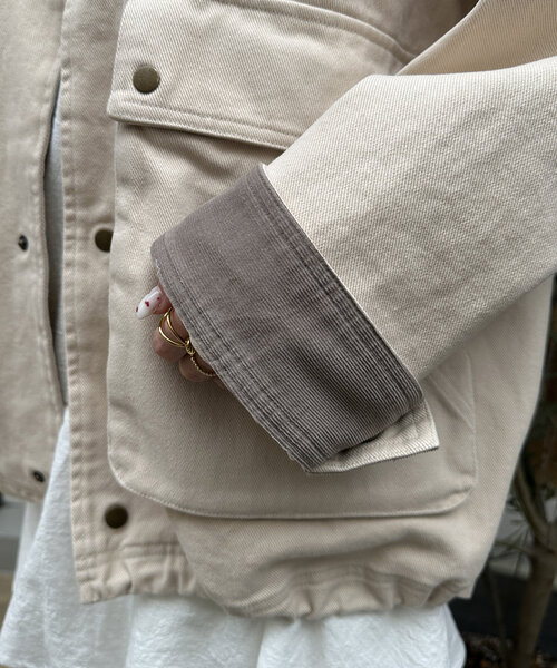 w closet（ダブルクローゼット）の「【3色展開】BIGポケットカバーオール（ブルゾン・レディース・ベージュ/ピンク/サックスブルー・FREE）」の15枚目の写真