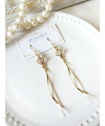 【MUURABBTI】スクエアビジューピアス(MA)