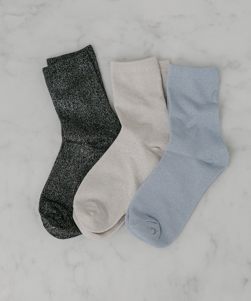 SMELLY（スメリー）の「ラメカラーソックス（ソックス/靴下・レディース・ベージュ/ブルー/ブラック・22/25（85-100））」の4枚目の写真