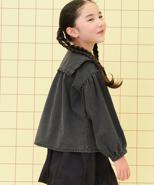 LEPSIM(レプシィム)の「【KIDS】フリル襟デニムブラウス 283660(シャツ/ブラウス・キッズ・ブルー/ブラック・120/140)」の13枚目の写真