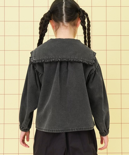 LEPSIM(レプシィム)の「【KIDS】フリル襟デニムブラウス 283660(シャツ/ブラウス・キッズ・ブルー/ブラック・120/140)」の14枚目の写真