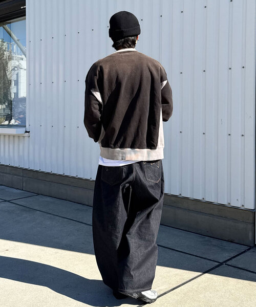 RePRODUCTION LABEL(リプロダクションレーベル)の「【RePRODUCTION LABEL / リプロダクションレーベル】リブ切替ダメージスウェット(Tシャツ/カットソー・レディース・ピンク/ネイビー/ブラック・FREE)」の10枚目の写真