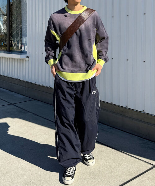 RePRODUCTION LABEL(リプロダクションレーベル)の「【RePRODUCTION LABEL / リプロダクションレーベル】リブ切替ダメージスウェット(Tシャツ/カットソー・レディース・ピンク/ネイビー/ブラック・FREE)」の15枚目の写真