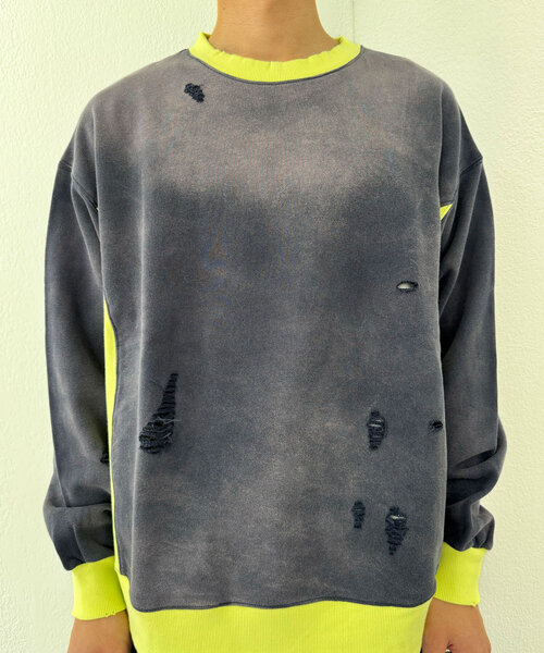 RePRODUCTION LABEL(リプロダクションレーベル)の「【RePRODUCTION LABEL / リプロダクションレーベル】リブ切替ダメージスウェット(Tシャツ/カットソー・レディース・ピンク/ネイビー/ブラック・FREE)」の21枚目の写真