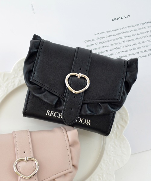 フリル ハート ボックスコイン 三つ折り財布 ミニ財布 ルナ（財布