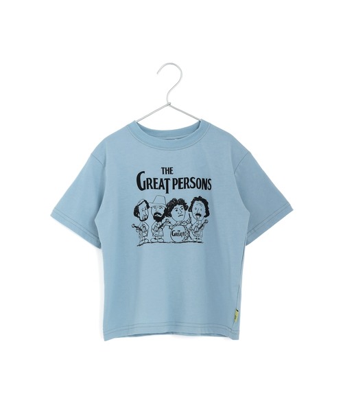 MAKE YOUR DAY（メイクユアデイ）の「えらい人バンド半袖Tシャツ■80～140cm（Tシャツ/カットソー・キッズ・グレー/サックスブルー/オレンジ・130/80/140/120/110/100/90）」の2枚目の写真