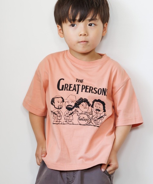 MAKE YOUR DAY（メイクユアデイ）の「えらい人バンド半袖Tシャツ■80～140cm（Tシャツ/カットソー・キッズ・グレー/サックスブルー/オレンジ・130/80/140/120/110/100/90）」の3枚目の写真