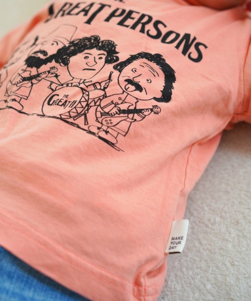 MAKE YOUR DAY（メイクユアデイ）の「えらい人バンド半袖Tシャツ■80～140cm（Tシャツ/カットソー・キッズ・グレー/サックスブルー/オレンジ・130/80/140/120/110/100/90）」の20枚目の写真