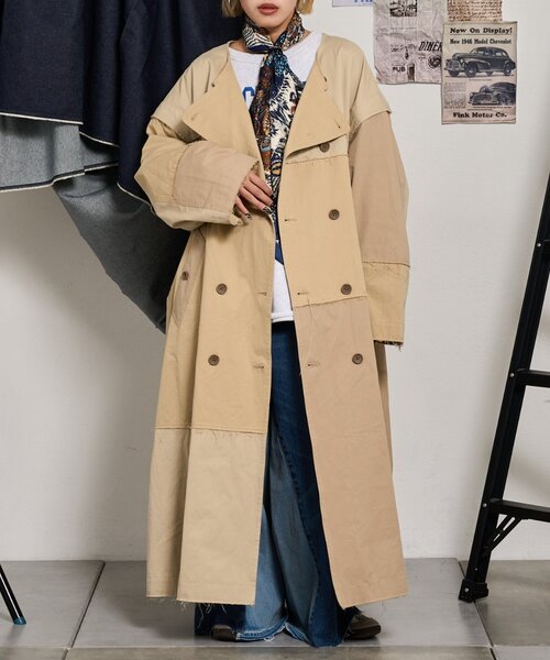 etsinta(エシンタ)の「【etsinta】2WAYジレロングトレンチコート(トレンチコート・レディース・ベージュ・ONE SIZE)」の8枚目の写真