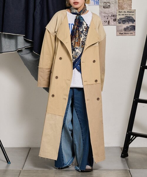 etsinta(エシンタ)の「【etsinta】2WAYジレロングトレンチコート(トレンチコート・レディース・ベージュ・ONE SIZE)」の10枚目の写真