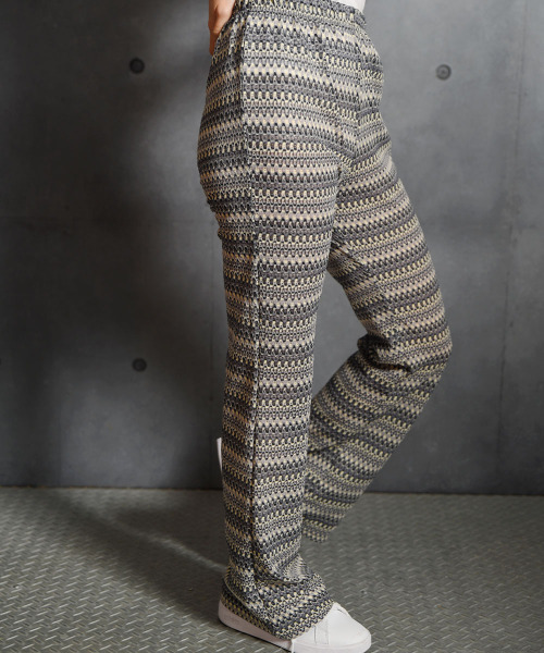 パンツ Eaphi plant motif knit pants セール】ヒッピー風エスニックニットパンツ Hippie-style Ethnic