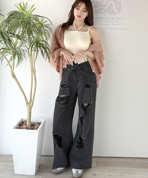 mily bilet（ミウィビレット）の「【mily bilet】オールシーズンの必需品！カップ付きホルターネック風ストラップキャミソール（キャミソール・レディース・ブラック/ブラック系その他/チャコールグレー/アイボリー・X-LARGE/LARGE/MEDIUM/SMALL）」の19枚目の写真