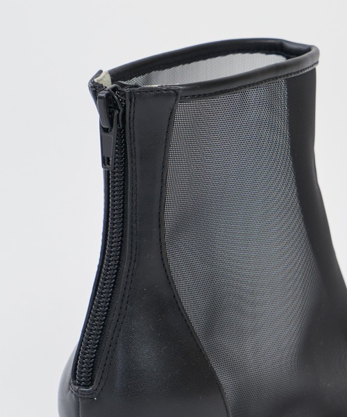 ROYAL PARTY（ロイヤルパーティー）の「シアーショートブーツ（ブーツ・レディース・ベージュ/ブラック・MEDIUM/LARGE）」の8枚目の写真
