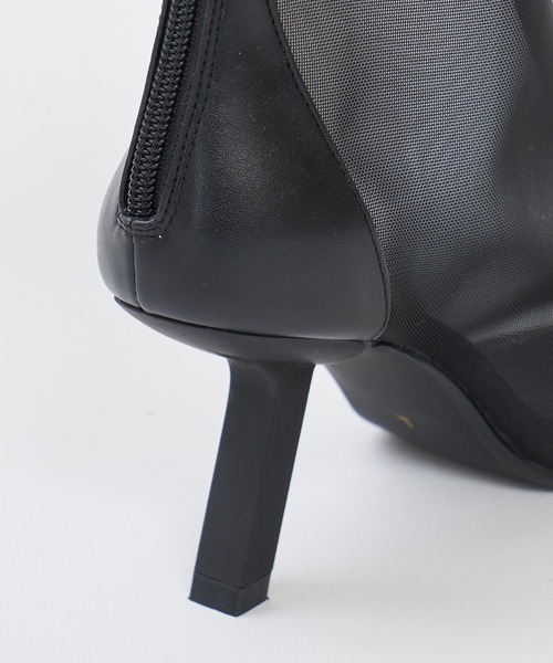 ROYAL PARTY（ロイヤルパーティー）の「シアーショートブーツ（ブーツ・レディース・ベージュ/ブラック・MEDIUM/LARGE）」の7枚目の写真