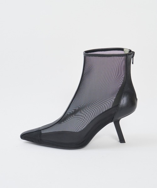 ROYAL PARTY（ロイヤルパーティー）の「シアーショートブーツ（ブーツ・レディース・ベージュ/ブラック・MEDIUM/LARGE）」の6枚目の写真