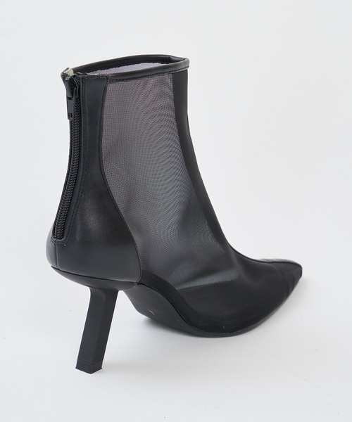 ROYAL PARTY（ロイヤルパーティー）の「シアーショートブーツ（ブーツ・レディース・ベージュ/ブラック・MEDIUM/LARGE）」の5枚目の写真