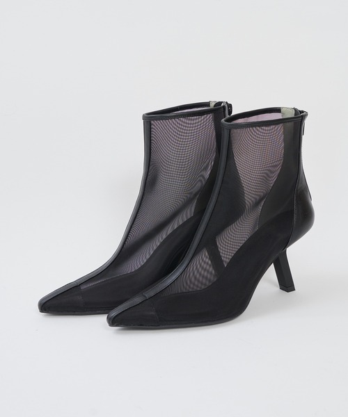 ROYAL PARTY（ロイヤルパーティー）の「シアーショートブーツ（ブーツ・レディース・ベージュ/ブラック・MEDIUM/LARGE）」の4枚目の写真